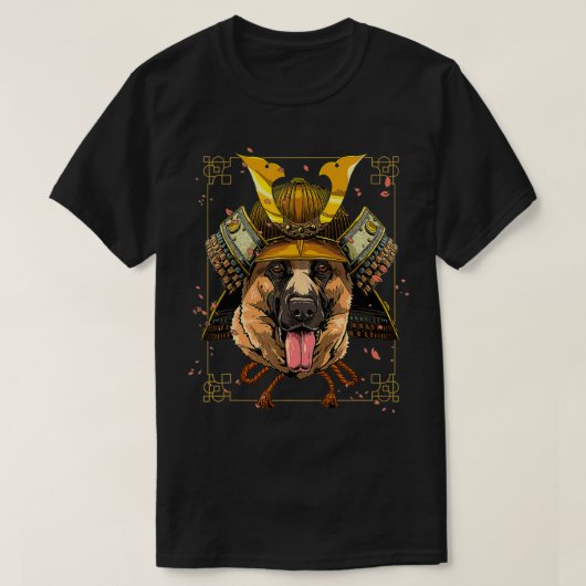 Samurai German Shepherd Dog Warrior Samurai Lovers T-Shirt (Design vorne)
