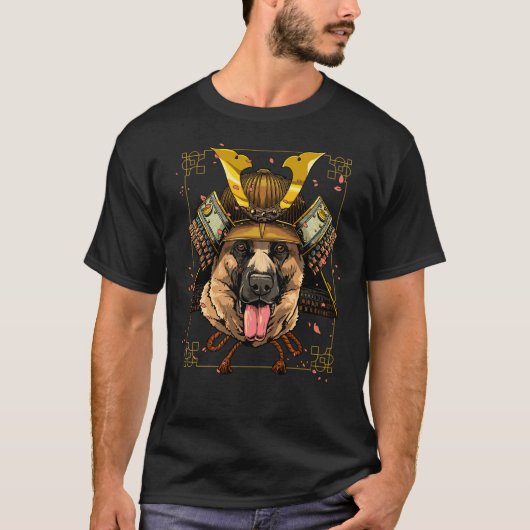 Samurai German Shepherd Dog Warrior Samurai T-Shirt (Vorderseite)