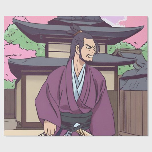 Samurai Geschenkpapier (Flach)