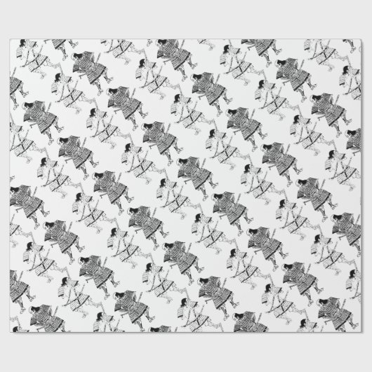 Samurai Geschenkpapier (Flach)