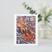 Samurai & Giant Salamander Kuniyoshi Kunst und Kul Postkarte (Stehend Vorderseite)