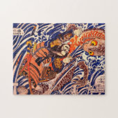 Samurai & Giant Salamander Kuniyoshi Kunst und Kul Puzzle (Horizontal)