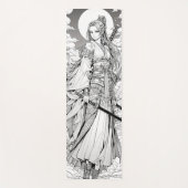 samurai girl and moon anime ink draw art yogamatte (Vorderseite)