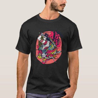 Samurai Girl Dragon Warrior Ninja Japanese Katana  T-Shirt