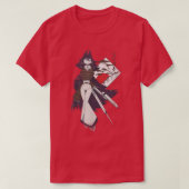 Samurai Girl Warrior Ukiyo Fpe Grundpapier E T-Shirt (Design vorne)