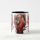 Samurai Girl Zweifarbige Tasse (Mittel)