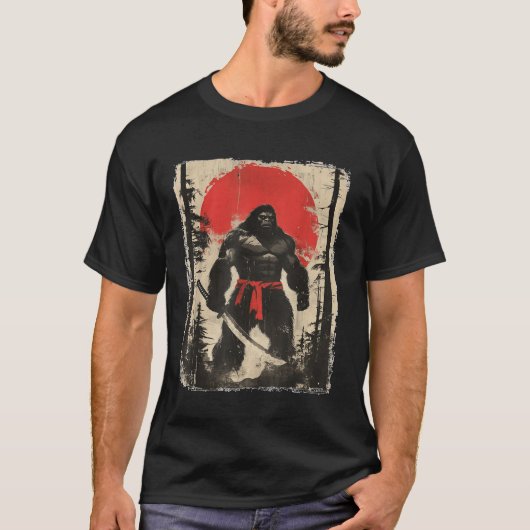 Samurai Gorilla Warrior Epic Japan Bushido Art T-Shirt (Vorderseite)