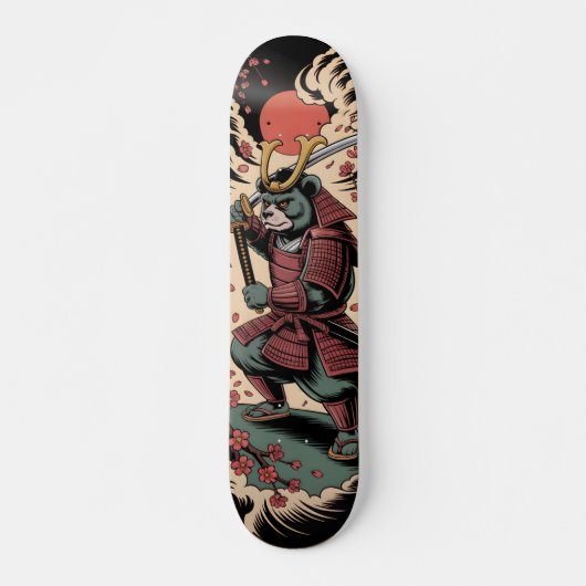 Samurai Green Bear Krieger Skateboard (Vorne)