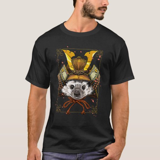 Samurai Hedgehog Japanese Warrior Bushido Japanese T-Shirt (Vorderseite)