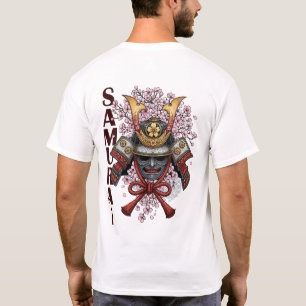 Samurai-Helm-Blütenblumen-T-Shirt – Japanischer Kr T-Shirt