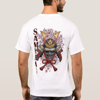 Samurai-Helm-Blütenblumen-T-Shirt – Japanischer Kr T-Shirt