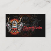 Samurai Helm mit oni Maske Visitenkarte (Vorderseite)