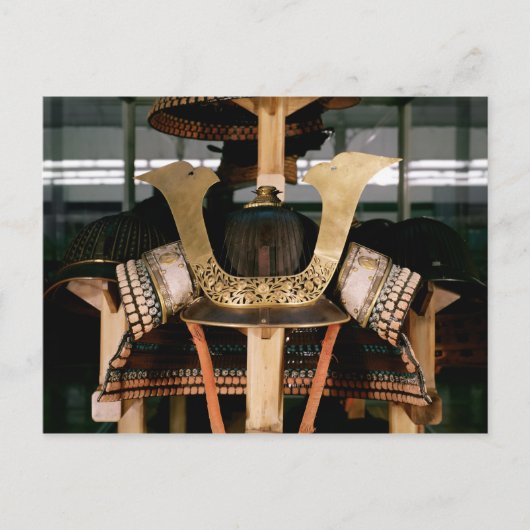 Samurai Helm, Mitte des 14. Jahrhunderts Postkarte (Vorderseite)