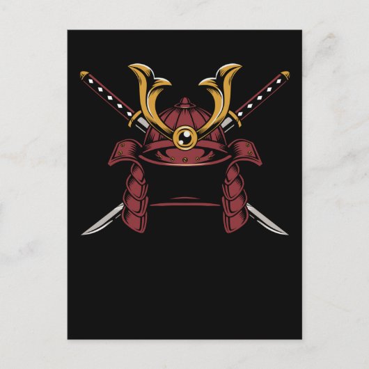 Samurai Helmet Japanisch Samurai Warrior Postkarte (Vorderseite)
