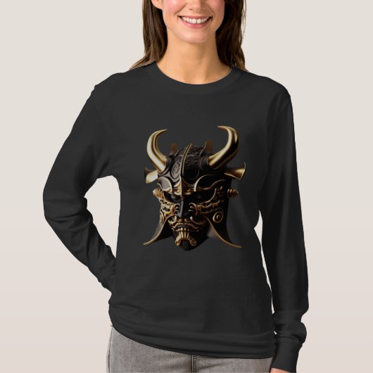Samurai Helmet Warrior Bushido Oni Mask Japanese C T-Shirt (Vorderseite)