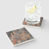 Samurai Hero Minamoto no Yorimitsu Steinuntersetzer (Seitenansicht)