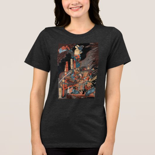 Samurai Hero Minamoto no Yorimitsu Tri-Blend Shirt (Vorderseite)