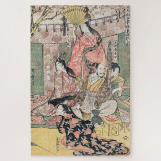 Samurai Hideyoshi und Ehefrauen Kitagawa Utamaro c Puzzle