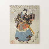 Samurai Holding Lantern Ukiyo-e Jigsaw-Puzzle Puzzle (Vertikal)