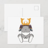 Samurai Holland Lop Rabbit Warrior Gray Postkarte (Vorne/Hinten)