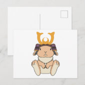 Samurai Holland Lop Rabbit Warrior Orange Postkarte (Vorne/Hinten)