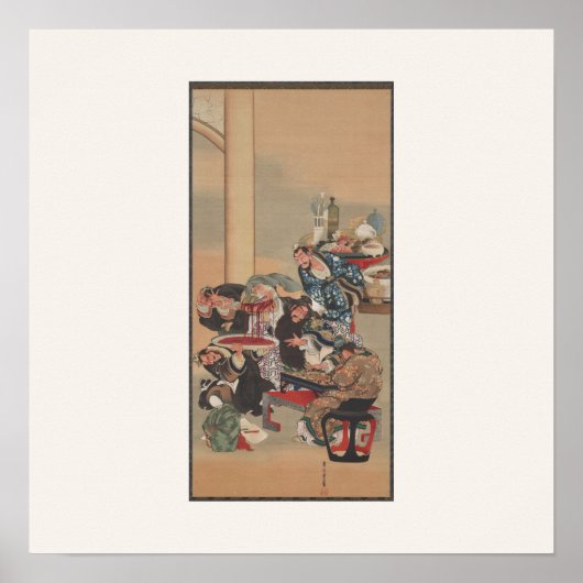 Samurai-Holzschnitt - Kuniyoshi Quadrat Poster (Vorne)