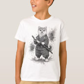 【Samurai Husky Ink Art T-Shirt】 T-Shirt (Vorderseite)