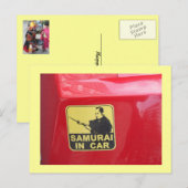 Samurai im Auto Postkarte (Vorne/Hinten)