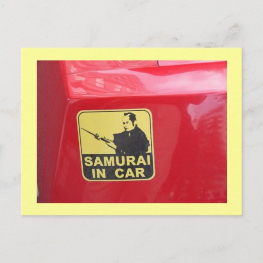 Samurai im Auto Postkarte (Vorderseite)