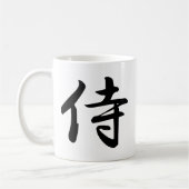 Samurai im japanischen Kanji Kaffeetasse (Links)