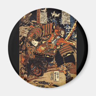 Samurai im Kampf, um 1800 Magnet