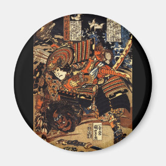 Samurai im Kampf, um 1800 Magnet