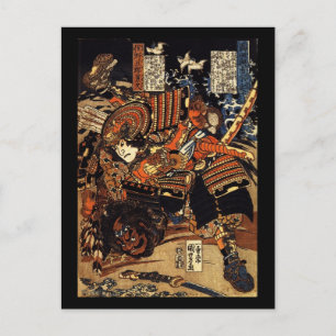 Samurai im Kampf, um 1800 Postkarte
