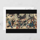 Samurai im Krieg im Schnee um 1800 Postkarte (Vorne/Hinten)