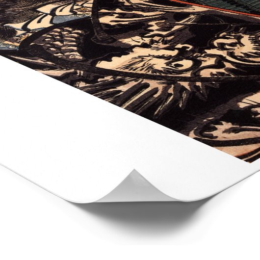 Samurai im Krieg. Schöne Drachenrüstung. 1800 Poster (Ecke)