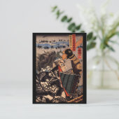 Samurai im Krieg. Schöne Drachenrüstung. 1800 Postkarte (Stehend Vorderseite)