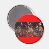 Samurai im Krieg, um das 18. Jahrhundert Magnet (Vorderseite/Rückseite)