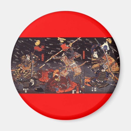 Samurai im Krieg, um das 18. Jahrhundert Magnet (Vorne)