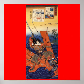 Samurai im Krieg, um das 18. Jahrhundert Poster