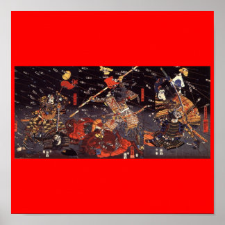 Samurai im Krieg, um das 18. Jahrhundert Poster