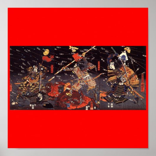 Samurai im Krieg, um das 18. Jahrhundert Poster (Vorne)