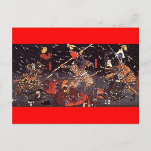 Samurai im Krieg, um das 18. Jahrhundert Postkarte (Vorderseite)