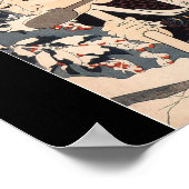 Samurai im Schnee mit einem Speer c. 1800 Poster (Ecke)