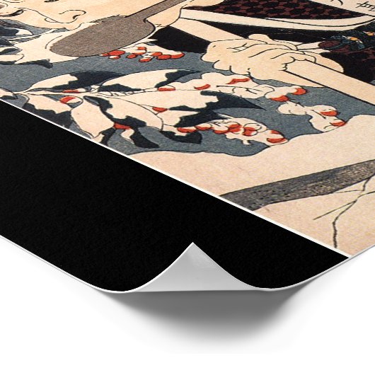 Samurai im Schnee mit einem Speer c. 1800 Poster (Ecke)