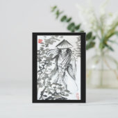 Samurai im Wald Postkarte (Stehend Vorderseite)