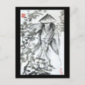 Samurai im Wald Postkarte (Vorderseite)