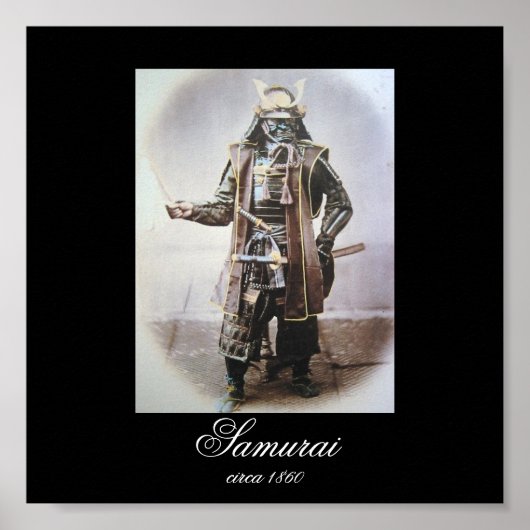 Samurai in Armor um 1860 (Foto) Poster (Vorne)