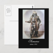 Samurai in Armor um 1860 Postkarte (Vorne/Hinten)