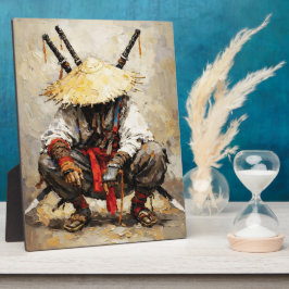 Samurai in Ruhe Palette-Messer Orange Impasto Fotoplatte