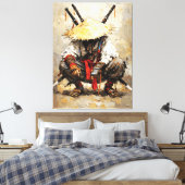 Samurai in Ruhe Palettenmesser Orange Impasto Leinwanddruck (Insitu (Schlafzimmer))